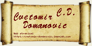 Cvetomir Domanović vizit kartica